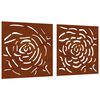 vidaXL D&eacute;corations murales jardin 2 pcs 55x55 cm design de rose
