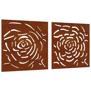 vidaXL D&eacute;corations murales jardin 2 pcs 55x55 cm design de rose