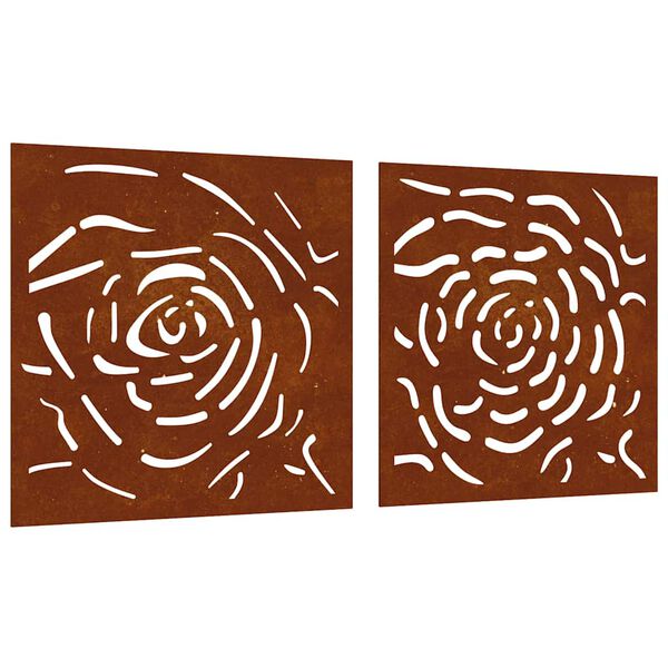 vidaXL D&eacute;corations murales jardin 2 pcs 55x55 cm design de rose
