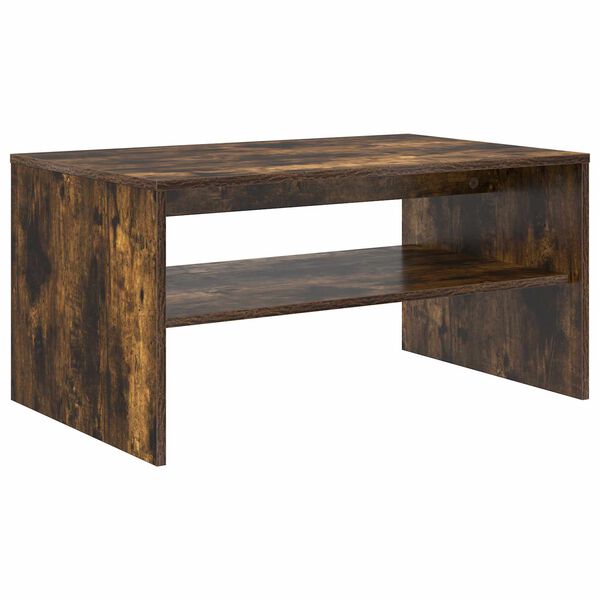 vidaXL Table basse Ch&ecirc;ne fum&eacute; 80 x 50 x 40 cm Bois d'ing&eacute;nierie