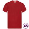Fruit of the Loom T-shirts originaux 5 pcs Rouge M Coton