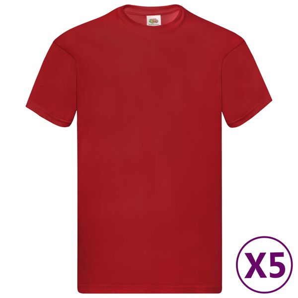 Fruit of the Loom T-shirts originaux 5 pcs Rouge M Coton