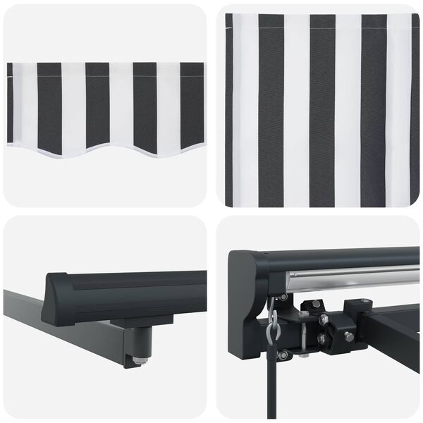 vidaXL Auvent R&eacute;tractable Anthracite et blanc 350 x 250 cm