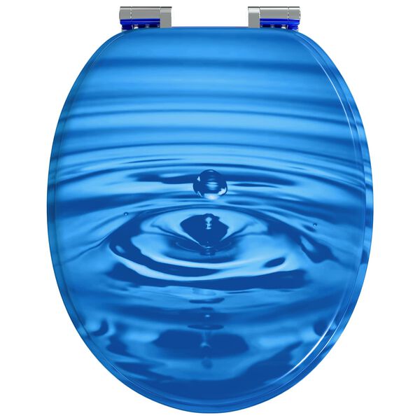 vidaXL Si&egrave;ge de toilette Goutte bleue 44 x 38 cm Panneau MDF