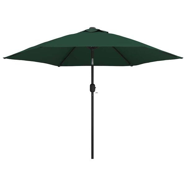 vidaXL Parasol vert 3 m m&acirc;t en acier
