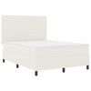 vidaXL Lit &agrave; ressort LED avec t&ecirc;te de lit Cr&egrave;me et Blanc 140 x 190 cm