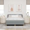 vidaXL Lit &agrave; ressorts avec matelas Gris clair 200 x 160 cm tissu