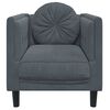 vidaXL Fauteuil avec coussin gris foncé velours