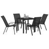 vidaXL Ensemble de salle &agrave; manger pour jardin 5 pcs Noir