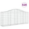 vidaXL Paniers à gabions arqués 20 pcs 200x30x80/100 cm Fer galvanisé