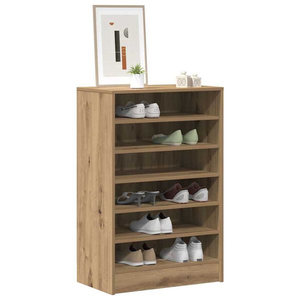 vidaXL Armoire &agrave; chaussures ch&ecirc;ne artisanal bois d'ing&eacute;nierie