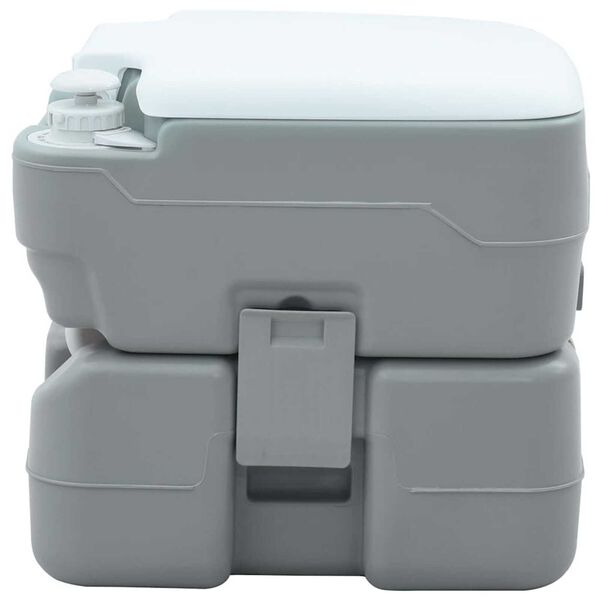 vidaXL Toilette de Camping Gris et blanc 41,5 x 36,5 x 37,5 cm