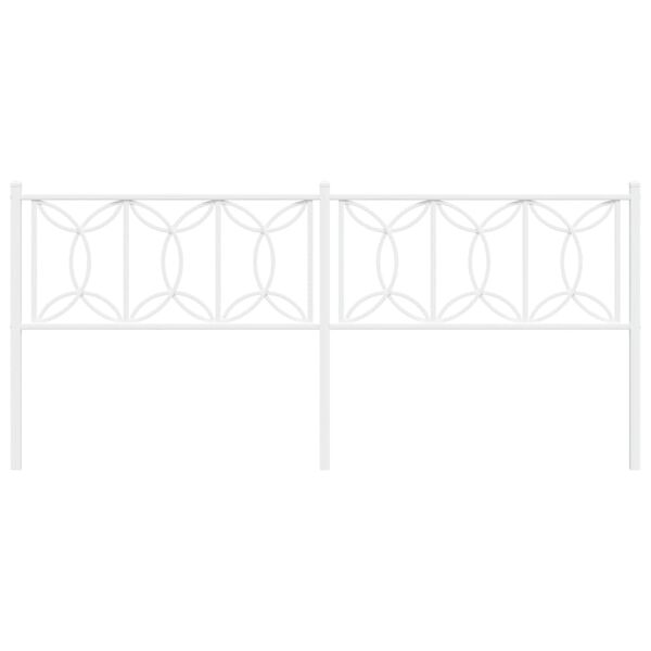 vidaXL T&ecirc;te de lit m&eacute;tal blanc 200 cm