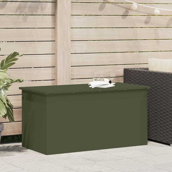 vidaXL Bo&icirc;te de Rangement Ext&eacute;rieure Vert olive 100 x 50,5 x 50 cm