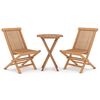 vidaXL Ensemble &agrave; manger de jardin 3 pcs Bois de teck massif