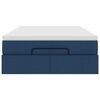 vidaXL Cadre de lit ottoman avec matelas bleu 120x200 cm tissu