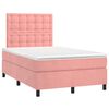 vidaXL Sommier &agrave; lattes de lit avec matelas rose 120x190 cm velours