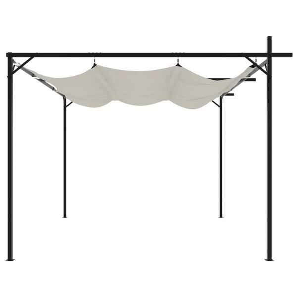 vidaXL Pergola avec toit r&eacute;tractable cr&egrave;me 295x292x230 cm