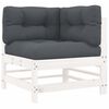 vidaXL Canap&eacute; d'angle avec coussins blanc bois de pin solide