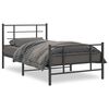 vidaXL Cadre de lit métal sans matelas avec pied de lit noir 100x190cm