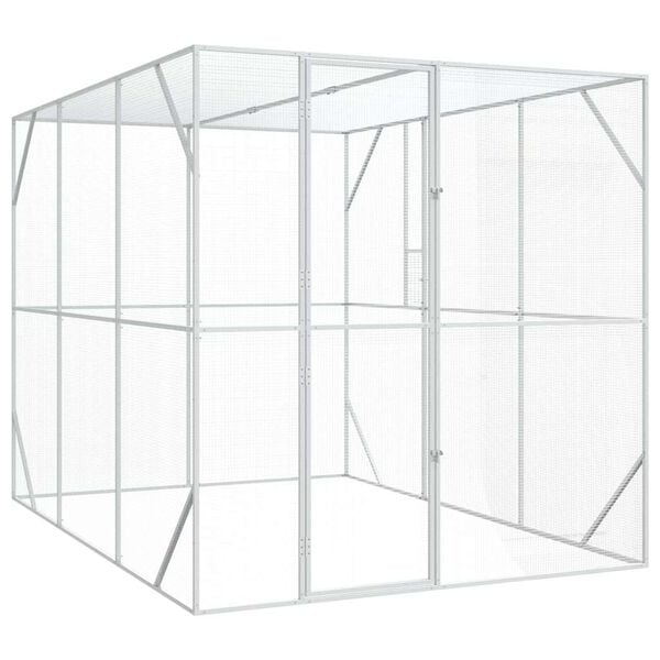 vidaXL Cage pour oiseaux Anthracite 210 x 304 x 213 cm Acier galvanis&eacute;