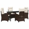 vidaXL Ensemble de salle &agrave; manger pour jardin 5 pc Marron polyrotin