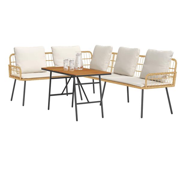 vidaXL Ensemble de canapé de jardin 2 pcs Beige polyrotin