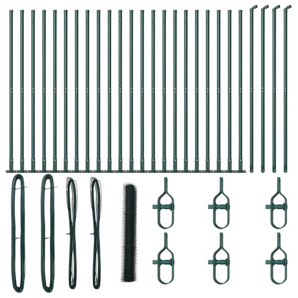 vidaXL Poteau de cl&ocirc;ture. Vert 50 x 1,2 m (maillage de 50 mm)