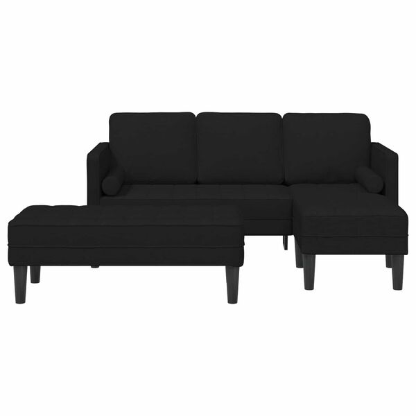 vidaXL Ensemble de Canap&eacute;s avec coussin 2 pcs Noir Polyester