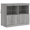 vidaXL Buffet avec lumières LED sonoma gris 202x37x67 cm
