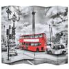 vidaXL Cloison de s&eacute;paration 228 x 170 cm Bus londonien Noir et blanc