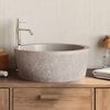 vidaXL Lavabo Gris &Oslash;40x15 cm Marbre