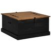 vidaXL Coffre de rangement HALDEN noir 91x91x47 cm bois massif pin
