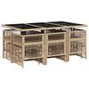 vidaXL Ensemble &agrave; manger de jardin et coussins 11 pcs m&eacute;lange beige