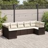 vidaXL Ensemble de canapé de jardin 7 pcs Marron Poly rotin