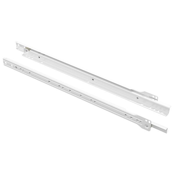vidaXL Glissi&egrave;re de tiroir 2 pcs Blanc 450 mm Acier