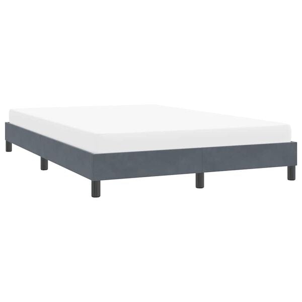 vidaXL Cadre de lit sans matelas gris fonc&eacute; 140x220 cm velours