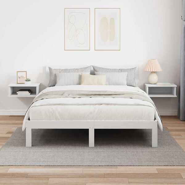 vidaXL Table de chevet 2 pcs Blanc 40 x 31 x 15 cm Bois d'ing&eacute;nierie