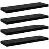 vidaXL &Eacute;tag&egrave;re murale flottante 4 pcs Noir brillant 80x23,5x3,8 cm MDF