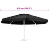 vidaXL Tissu de remplacement pour parasol d'ext&eacute;rieur Noir 610 cm