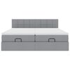 VidaXL Cadre de lit ottoman et matelas gris clair 180x200cm tissu