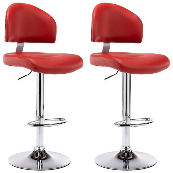 vidaXL Tabourets de bar lot de 2 rouge bordeaux similicuir