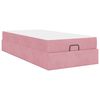 vidaXL Cadre de lit avec matelas avec matelas 2 pcs Rose Velours