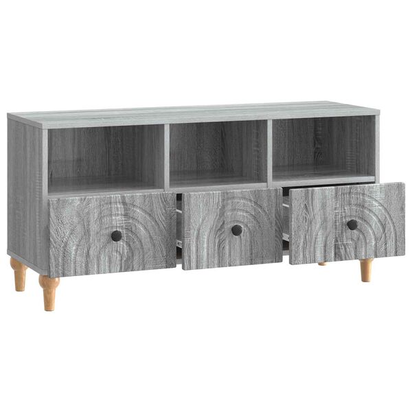 vidaXL Meuble TV Gris Sonoma 102 x 34,5 x 50 cm Bois d&rsquo;ing&eacute;nierie