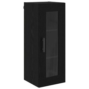 vidaXL Meuble mural Ch&ecirc;ne noir 34,5 x 34 x 90 cm