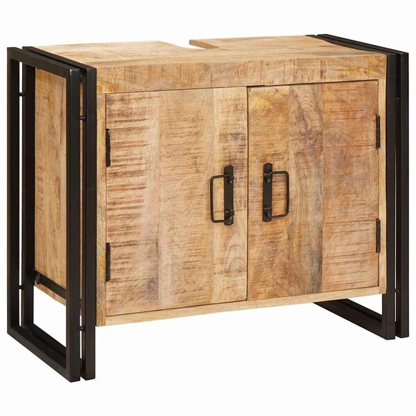 vidaXL Meuble sous &eacute;vier Marron 71 x 33 x 58 cm Bois de mangue massif
