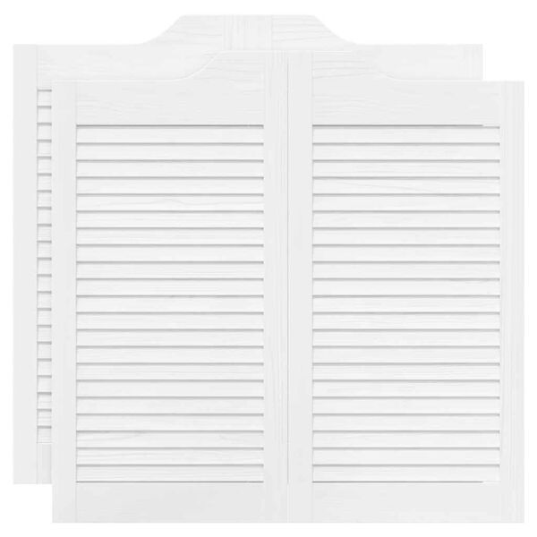 vidaXL Portes battantes &agrave; persiennes 2 paires blanc 90x80 cm