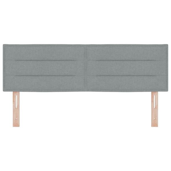 vidaXL T&ecirc;te de lit avec t&ecirc;te de lit Gris clair 160 cm Cuir synth&eacute;tique