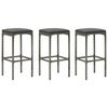vidaXL Ensemble de bar de jardin avec coussins 4 pcs Gris