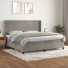 vidaXL Sommier &agrave; lattes de lit et matelas Gris clair 200x200cm Velours